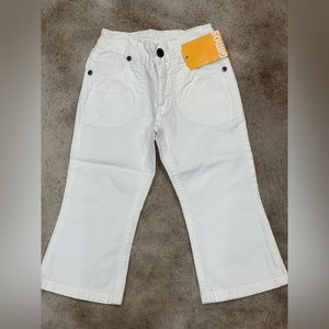 NWT GMS Kids-Girl’s White 100% Cotton Pants       Size 2T